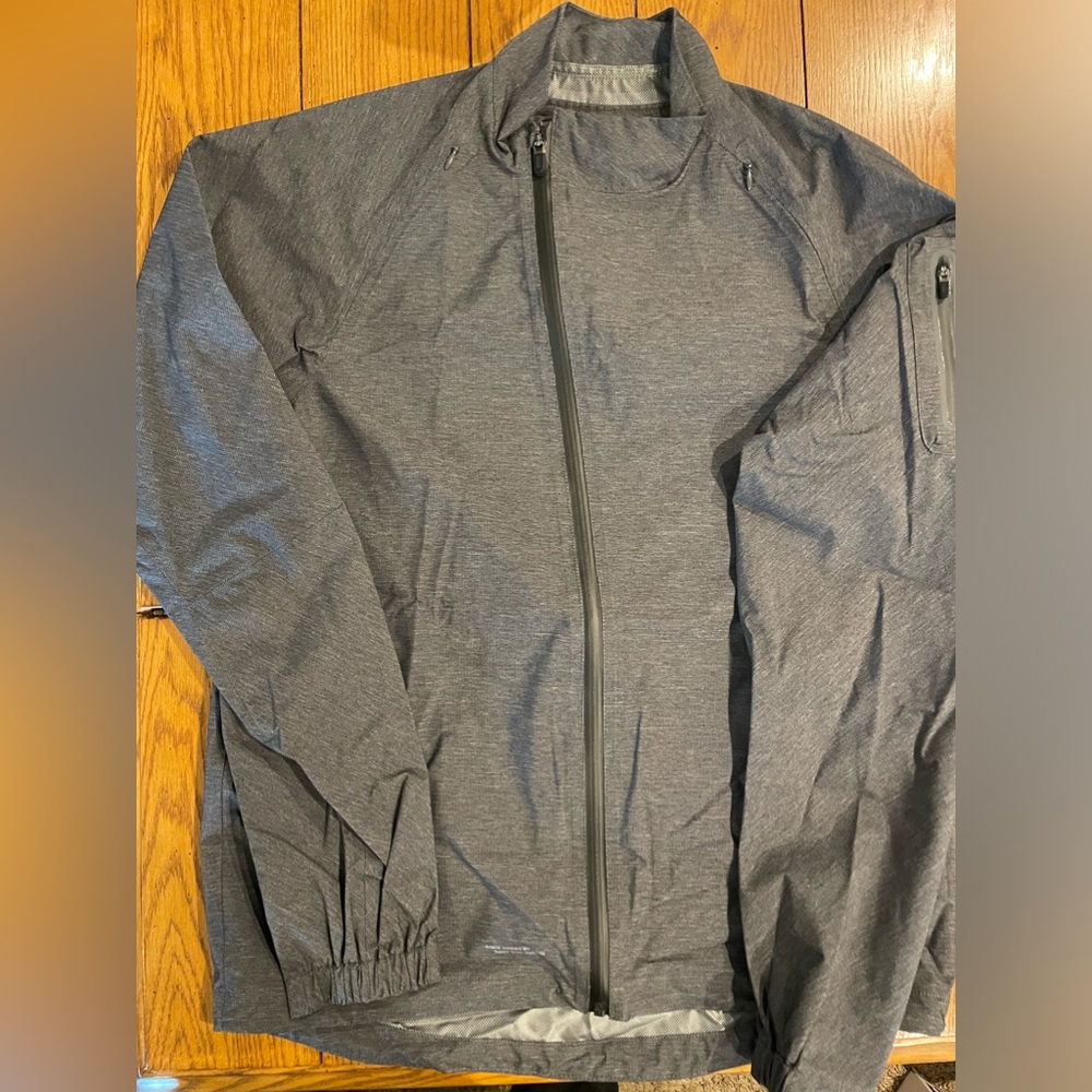 GIRO Sport Design Raincoat/Cycling Jacket, grey, size large, full zip - Picture 2 of 12